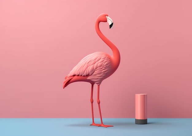 Design minimalista Seleção de Flamingo rosa realista