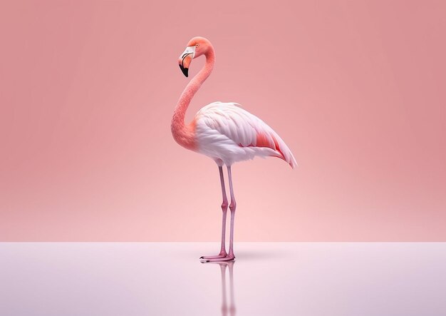 Design minimalista Seleção de Flamingo rosa realista