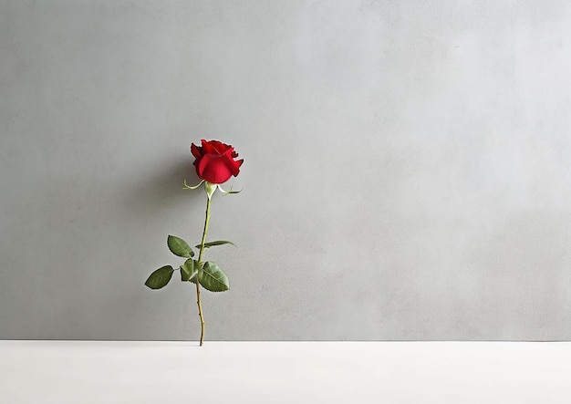 Design minimalista Seleção de uma flor rosa em um fundo branco