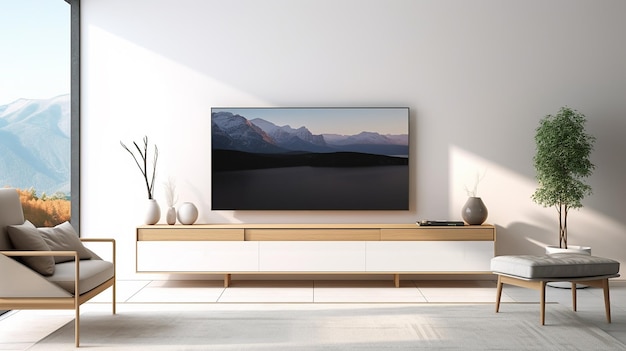 design moderno com vista para sala de estar de luxo em estilo minimalista com móveis