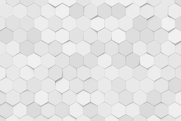 Design moderno de parede de azulejos fundo abstrato de renderização 3d hexagonal