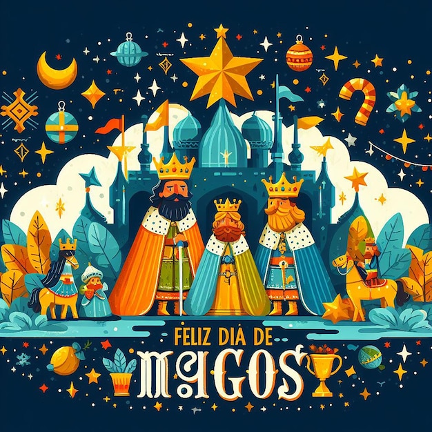 Foto design para feliz dia de reyes magos