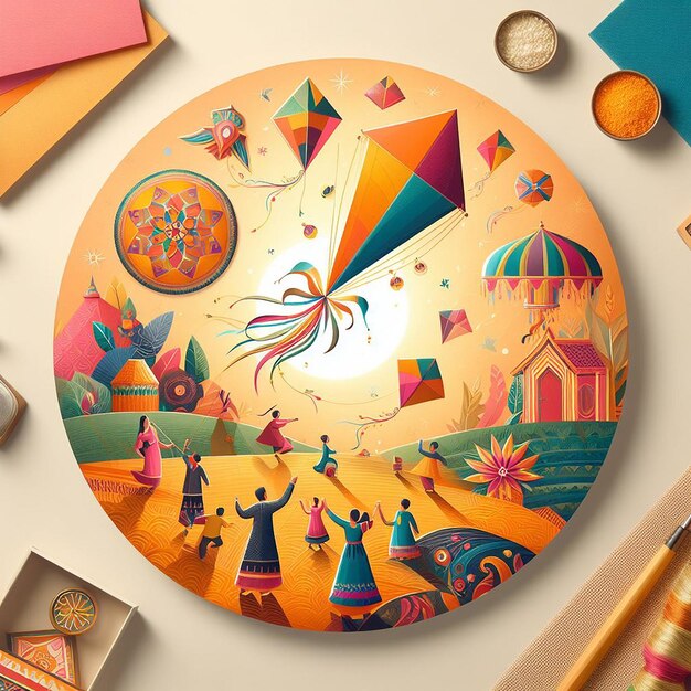 Design para o evento Lohri Makar Sankranti