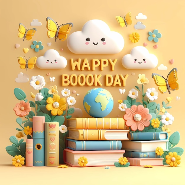 Design para um feliz Dia Mundial do Livro