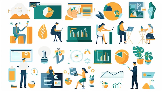 Design plano conceitos modernos de ilustração vetorial para análise de negócios projeto de trabalho em equipe de consultoria