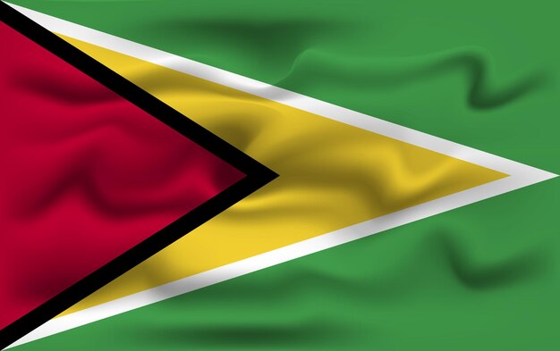 Design realista de bandeira vetorial da Guiana