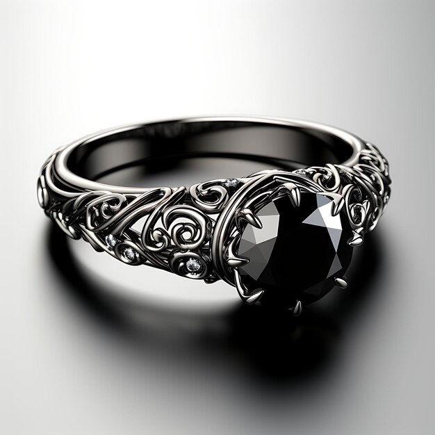 Foto design ring reverie explorando a beleza de anéis de metal conceituais e artísticos isolados