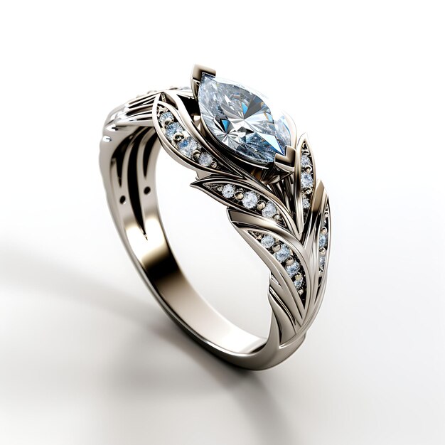 Foto design ring reverie explorando a beleza de anéis de metal conceituais e artísticos isolados