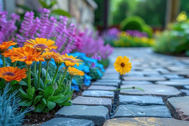 Design schöne bunte Blumen Garten Landschaftsgestaltung Inspiration Ideen