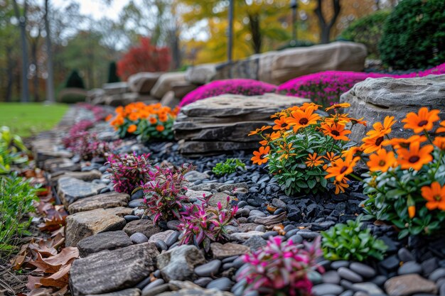 Design schöne bunte Blumen Garten Landschaftsgestaltung Inspiration Ideen