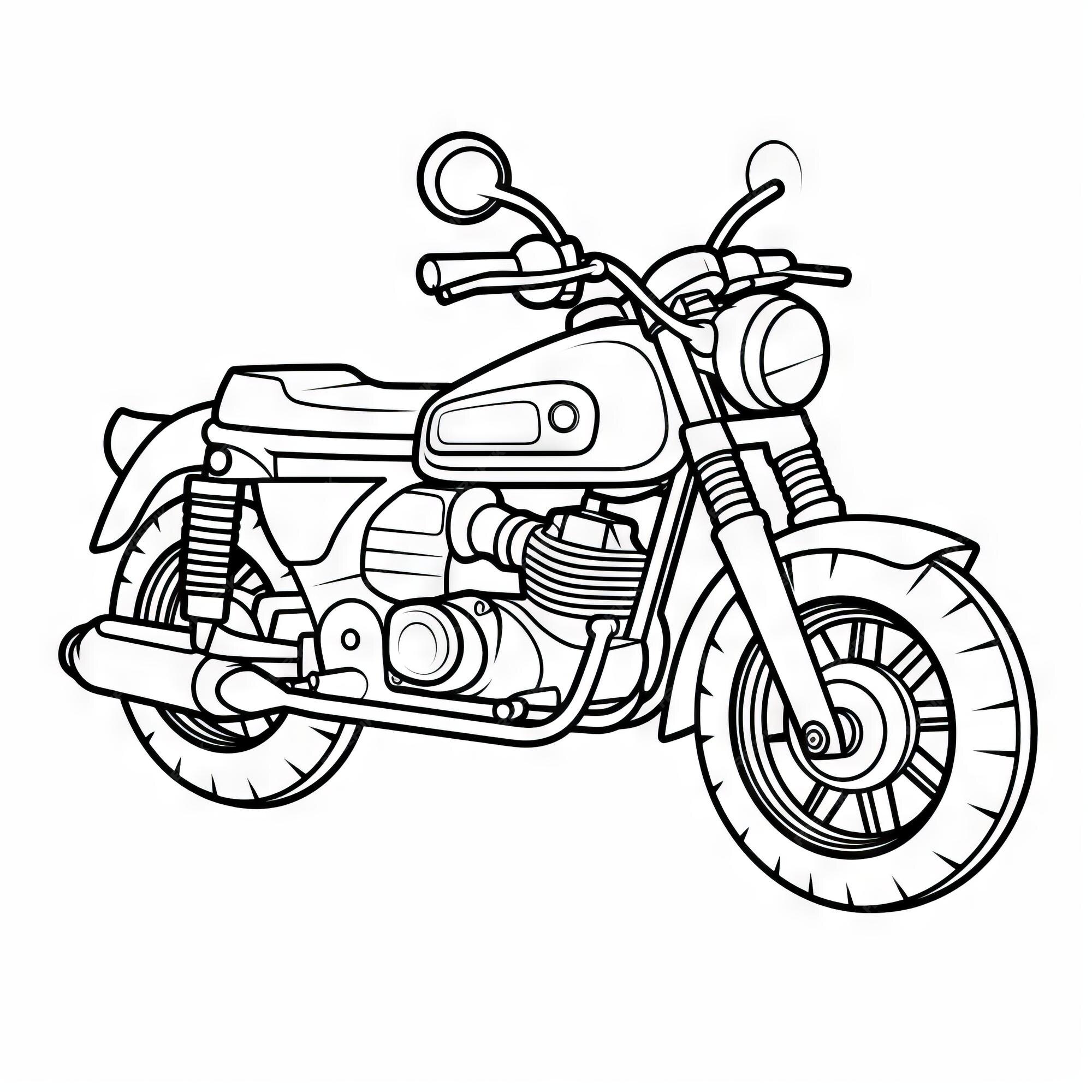 Moto contorno simples para colorir - Imprimir Desenhos