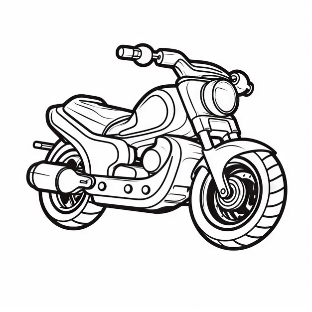 Design simples de moto para bebês livro para colorir