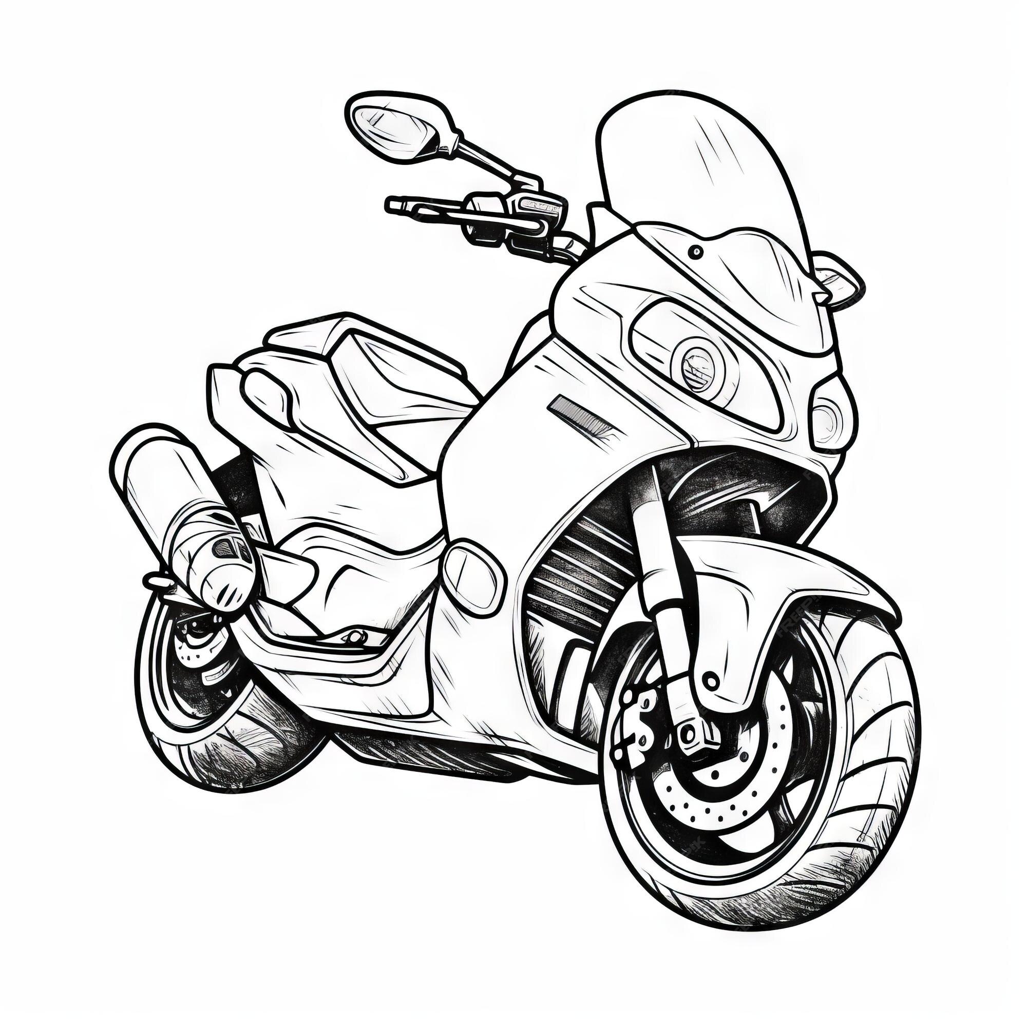 Design simples de moto para bebês livro para colorir