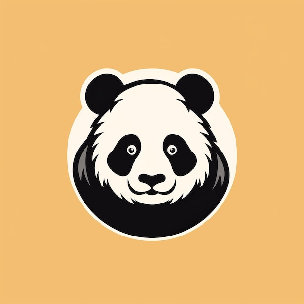 Design simples do logotipo da cabeça do panda