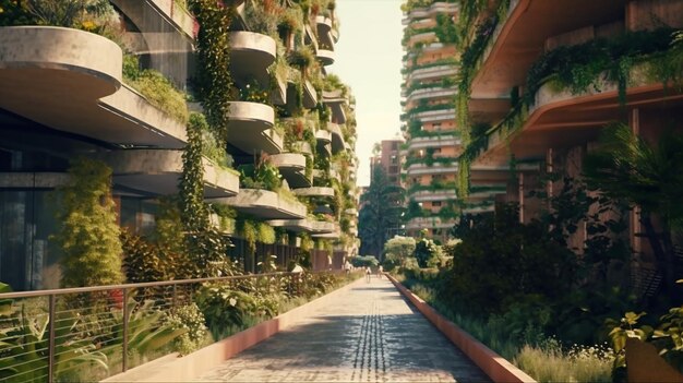 Design urbano sustentável com elementos ecológicos Generative AI