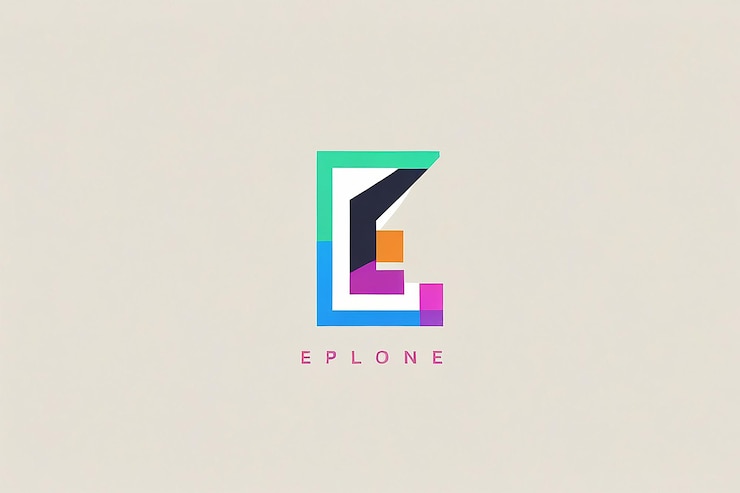 Foto design vetorial da letra e do logotipo em estilo pixel