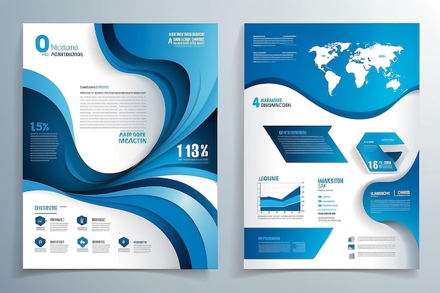 Design vetorial de modelo para brochura Relatório anual Revista Poster Presentação corporativa