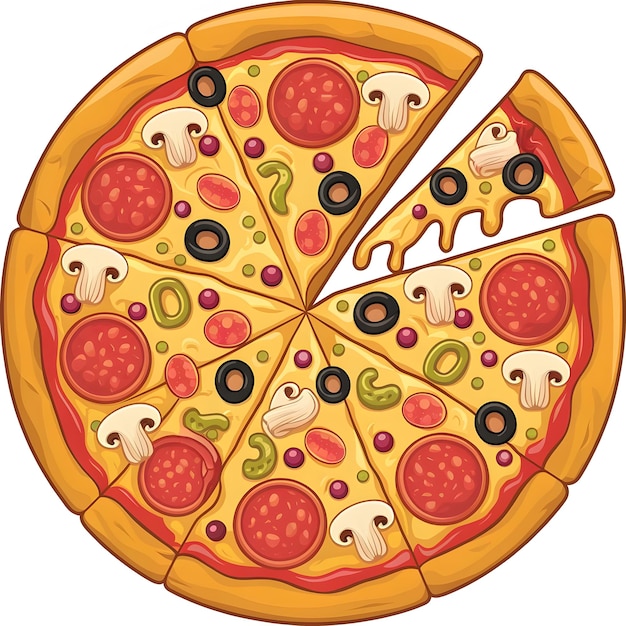 design vetorial de pizza design de ilustração de clipart