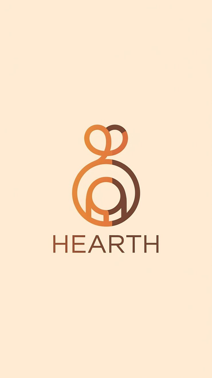 Foto design vetorial do logotipo minimalista da empresa hearth