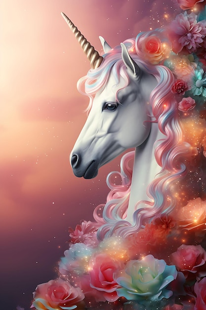 Foto design von capricious unicorn rahmen design holographische namenskarte materia kreative kunst hintergrund