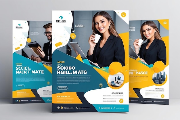 Design von Geschäftsmarketing-Flyern für digitale Social-Media-Post-Vorlagen