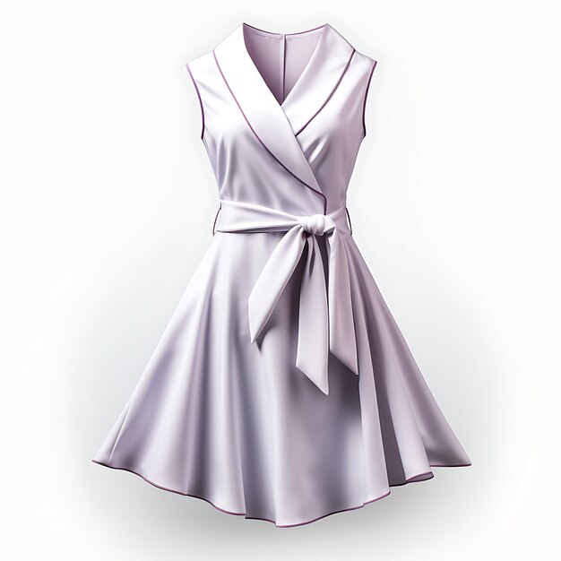 Design von Kleid Satin Wrap Design-Stil für Frauen aller Altersgruppen Verstellbar Isoliert auf Weiß BG Blank