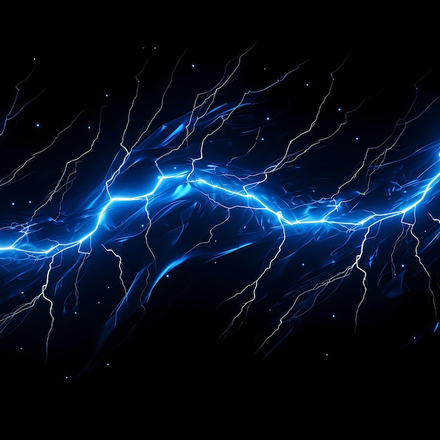 Design von Lightning Electric Blue Zigzag Neon Linien Regenwolken Zigzag Clipart T-Shirt Design Glow.