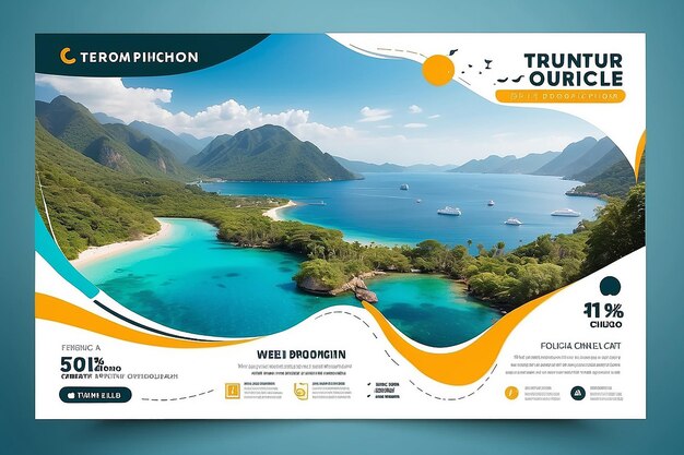 Design von Web-Banner-Vorlagen für die Förderung von Reisebetrieben für soziale Medien Online-Marketing-Flyer für Reisetourismus oder Sommerferien