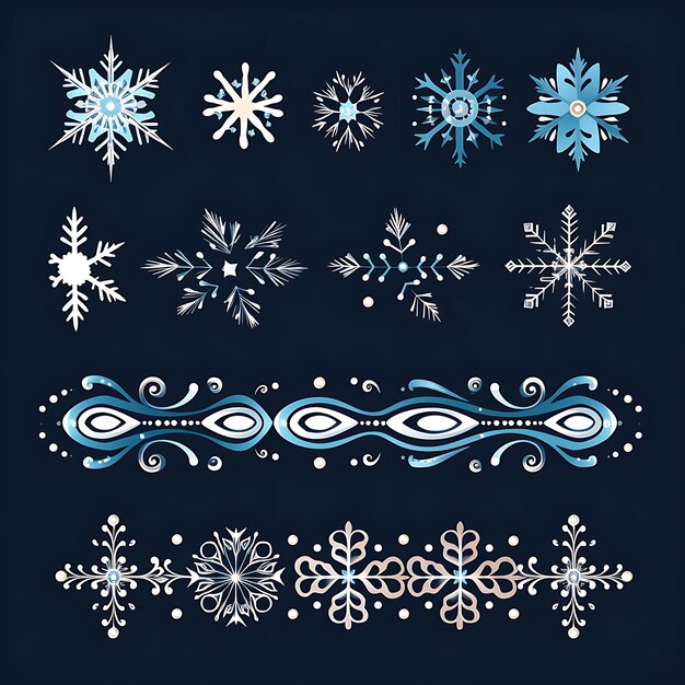 Foto design von winter wonderland borderline schneeflocken eiskühlchen heiße schokolade clipart fußzeil header art