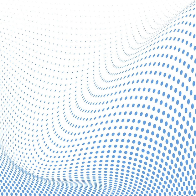 Designelement mit blauen Halbtonpunkten