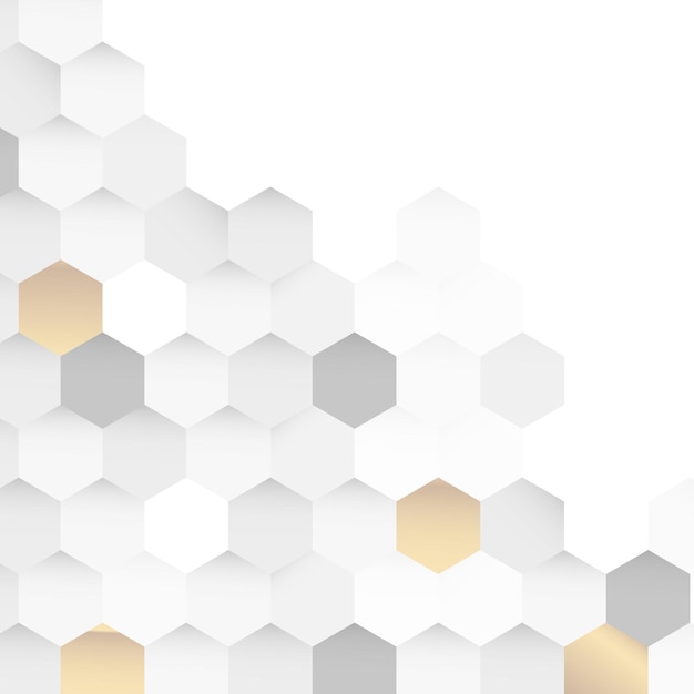 Designelement mit grauem und goldenem Sechseckmuster