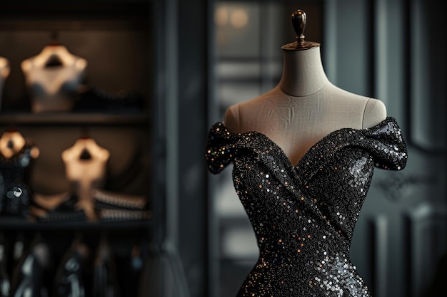 Designer-Workshop bei der Herstellung eines glamourösen Sequin-Kleides