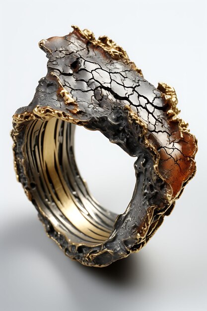 Designs de anéis Explorando a beleza de anéis de metal conceituais e artísticos isolados Ideias conceituais