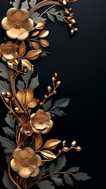 Foto designs de moldura dourada com estilo luxuoso e enfeites decadentes caros postagem social