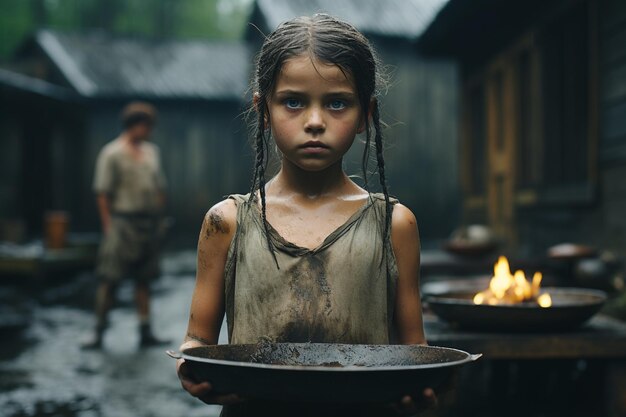 Desigualdade social pobreza e fome pessoas carentes eremitas distantes sem-teto que precisam de comida