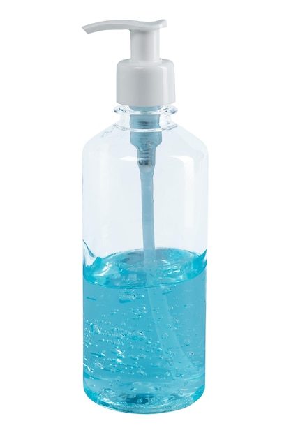 Desinfectante para manos en una botella de cabeza de bomba transparente png