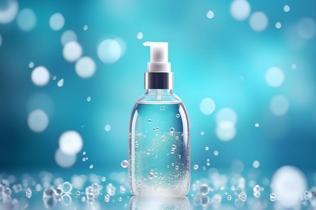 Foto desinfetante de mãos gel líquido cosmético serum textura clara produto de higiene da pele amostra de gel com