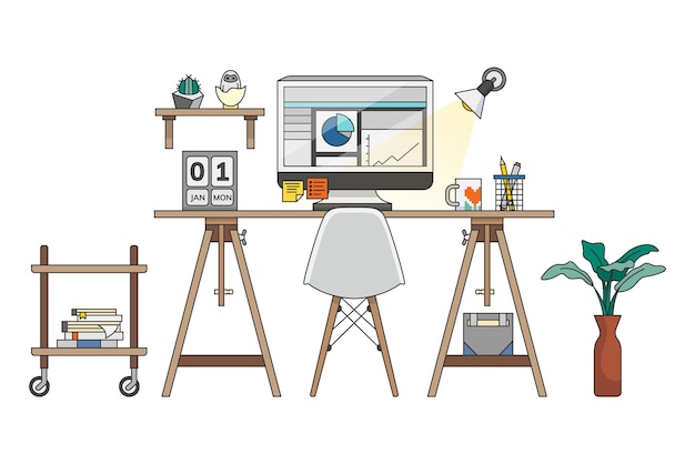 Desk ilustração png fundo transparente
