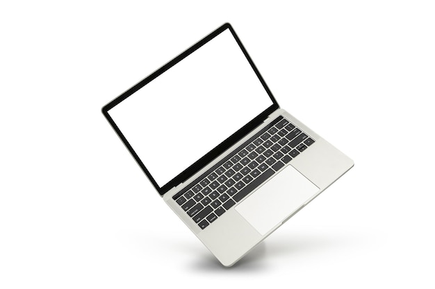 Desktop-computer macbook laptop 3d-realistisches render-bildschirmmodell auf weißem hintergrund