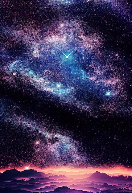 Deslumbrante céu estrelado material de fundo do céu estrelado cósmico Generative AI Content por Midjourney