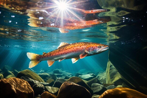 Foto la deslumbrante dolly varden en las aguas cristalinas