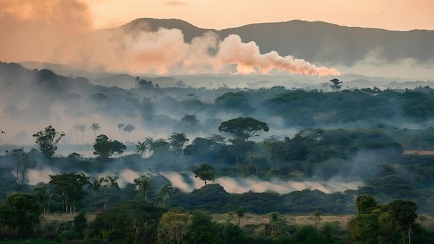 Desmatamento da floresta tropical na Ásia