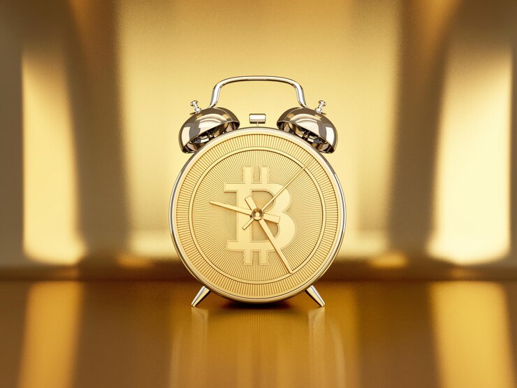 Despertador de monedas de oro El tiempo es valioso Concepto de negocio