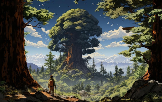 Despertar el Poder El cuento épico de una sequoia rivalizando con el Árbol del Poder de Dragon Ball Z