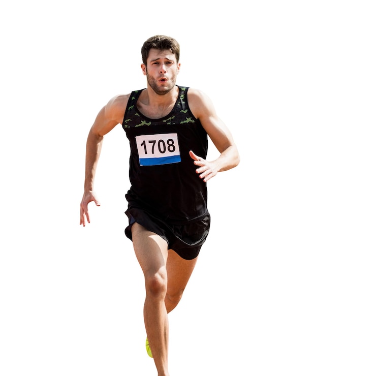 Foto desportista está correndo durante uma corrida