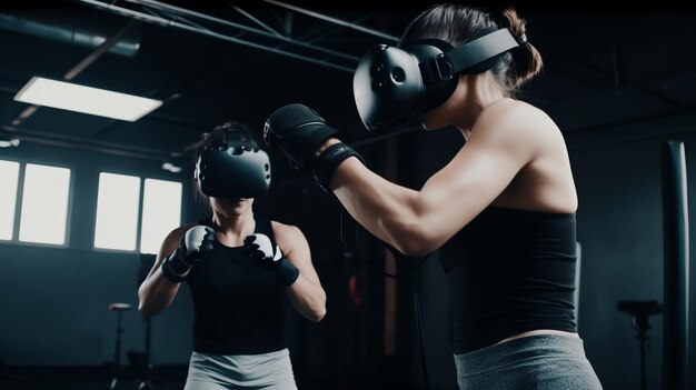 desporto fitness treinamento estilo de vida e pessoas conceito jovem mulher boxe com treinador em ginásio