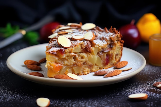 Dessert-Obstkuchen mit Mandeln