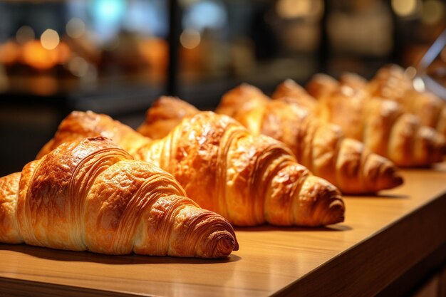 Dessert-Sortiment aus süßem Gebäck und Croissants in einer Konditorei