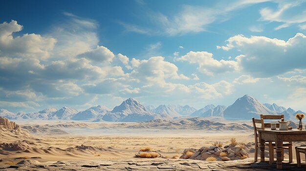 Foto desserta deserta em quetta uma ampla vista panorâmica