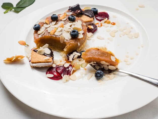 Dessertkuchen Lebensmittelfotografie Süßwarenkonzept. leckere Süßigkeiten. Restaurantessen.